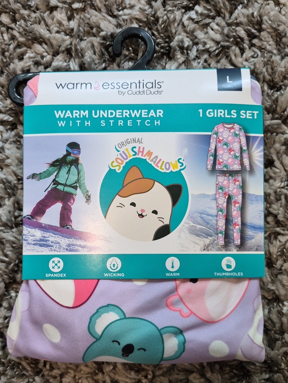 Warm Essentials by Cuddl Duds Squishmallows Base Layer Underwear Set
